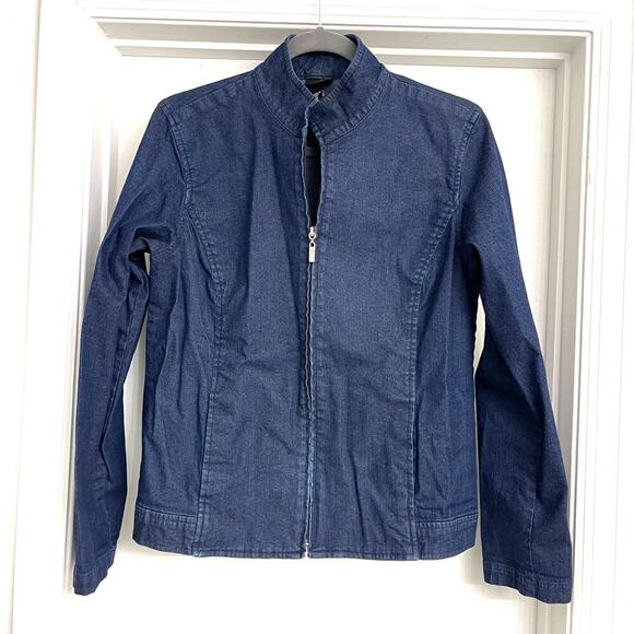 Eileen Fisher Jackets & Blazers - Eileen Fisher Denim Bomber Jacket Full Zip Casual Chic Western Boho Sz Small
